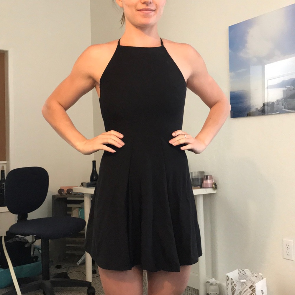 Black Open-back Mini Dress